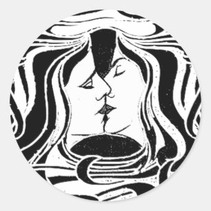 Der Kuss Runder Aufkleber