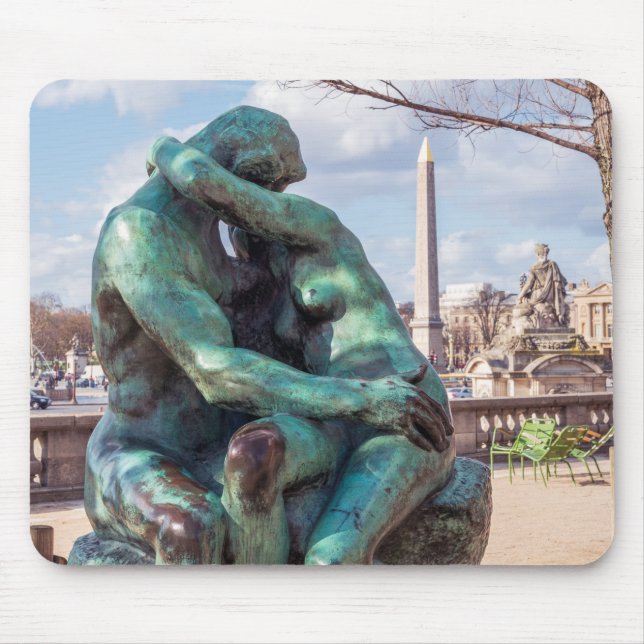 Der Kuss von Auguste Rodin in den Tuilerien, Paris Mousepad (Vorne)