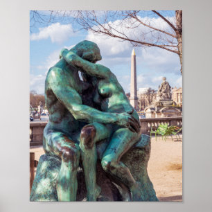 Der Kuss von Auguste Rodin in den Tuilerien, Paris Poster