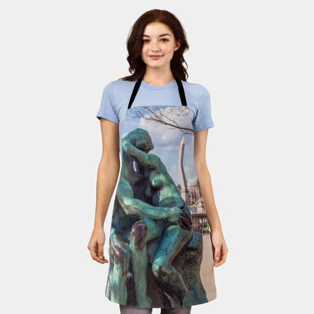 Der Kuss von Auguste Rodin in den Tuilerien, Paris Schürze (Getragen)