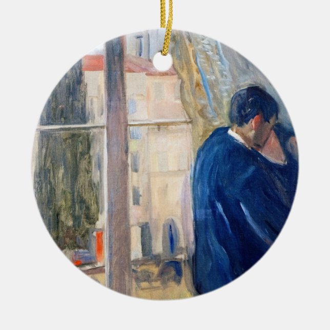 Der Kuss (von Edvard Munch) Keramik Ornament (Vorne)