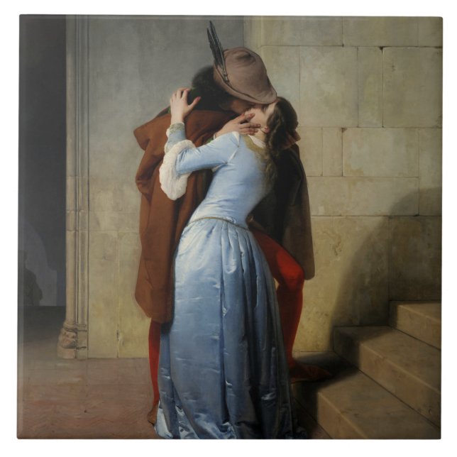 Der Kuss (von Francesco Hayez) Fliese (Vorderseite)