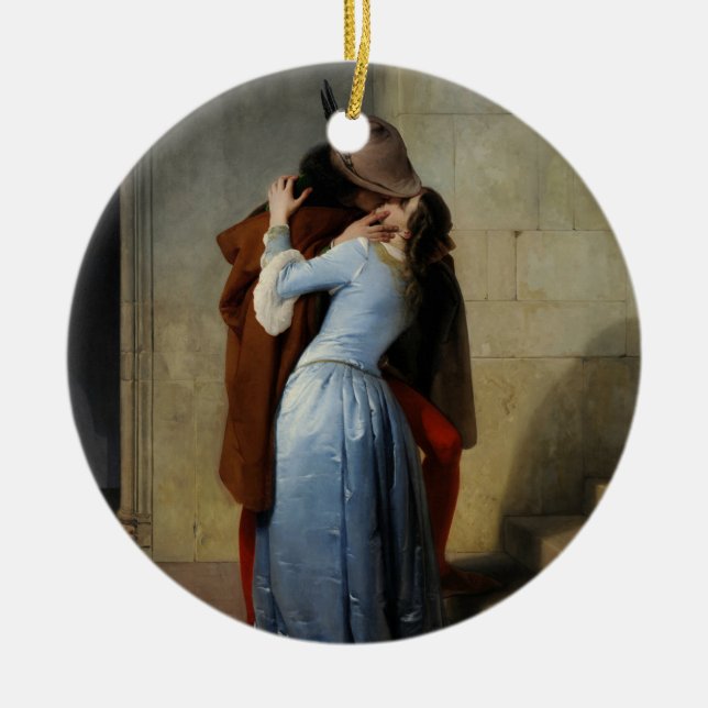 Der Kuss (von Francesco Hayez) Keramik Ornament (Vorne)