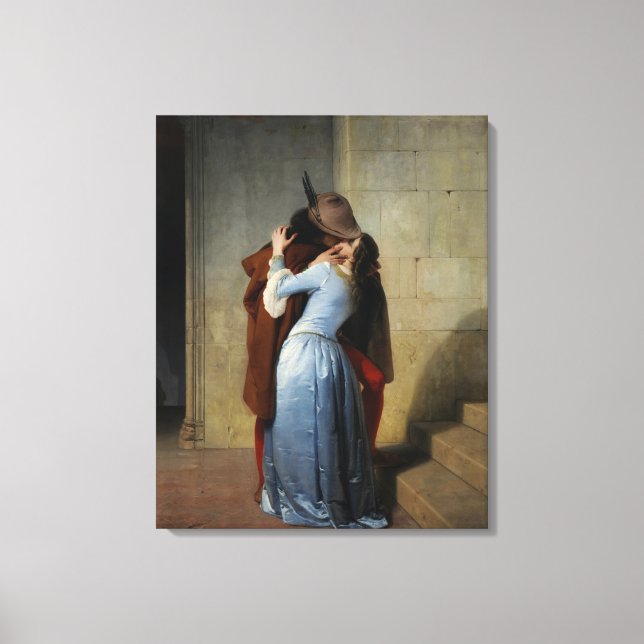 Der Kuss (von Francesco Hayez) Leinwanddruck (Vorderseite)