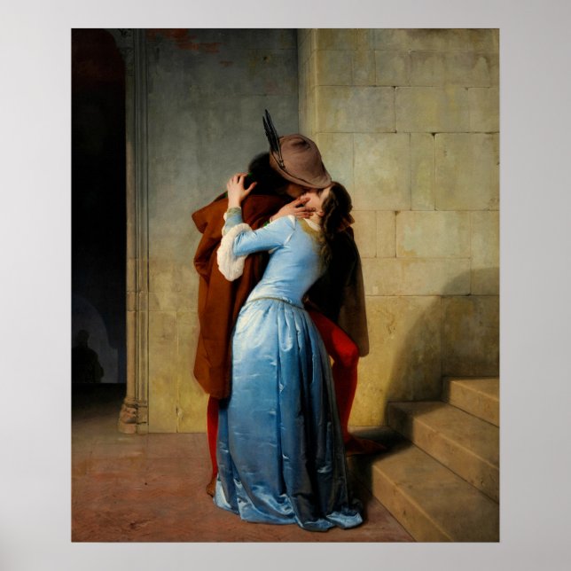 Der Kuss von Francesco Hayez Poster (Vorne)