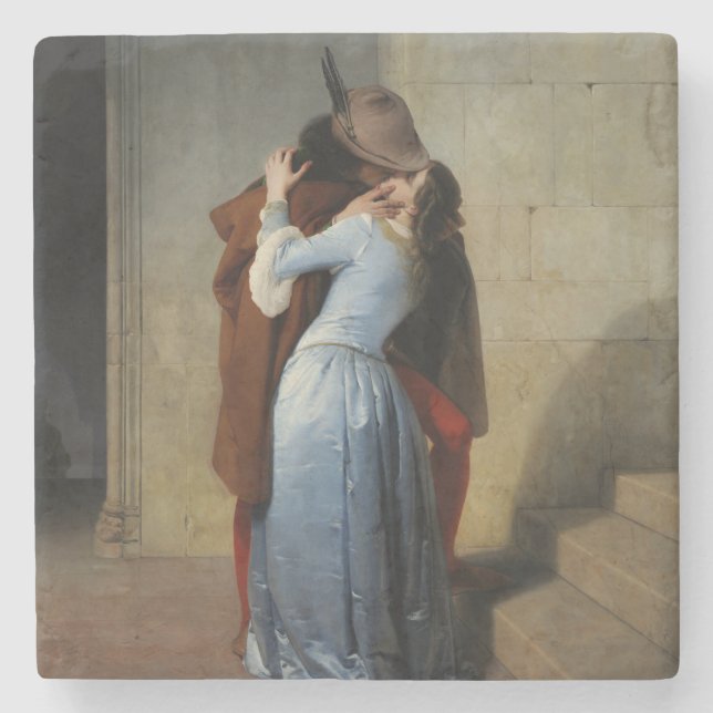 Der Kuss (von Francesco Hayez) Steinuntersetzer (Vorderseite)