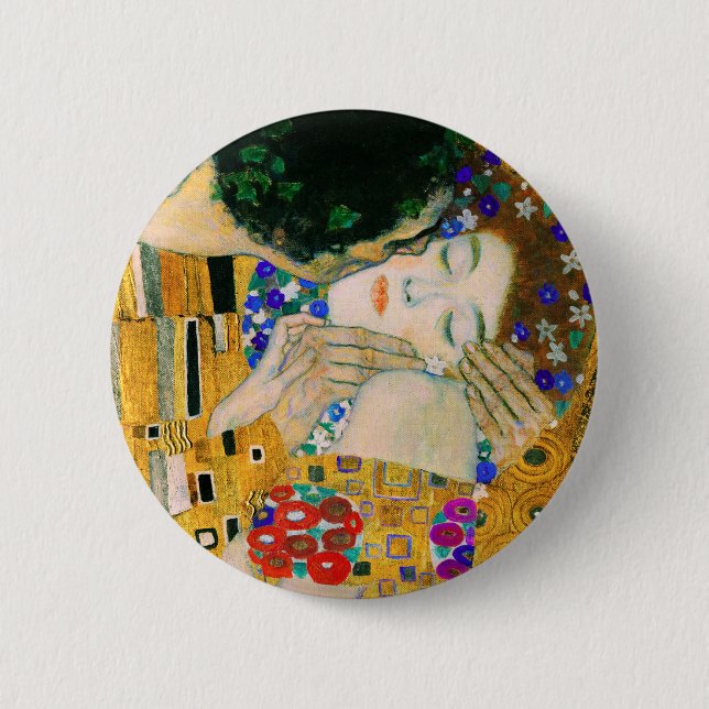 Der Kuss von Gustav Klimt Button (Vorderseite)