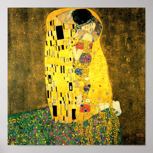 Der Kuss von Gustav Klimt Fine Art Poster Print (Vorne)