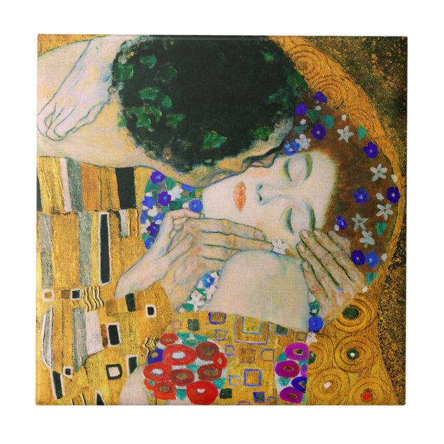 Der Kuss von Gustav Klimt Fliese (Vorderseite)