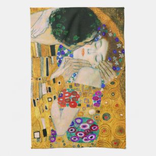 Der Kuss von Gustav Klimt Geschirrtuch