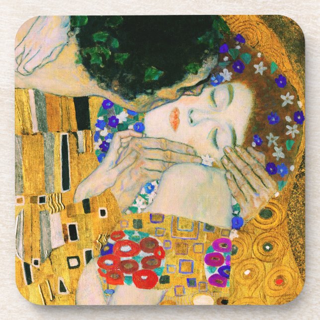 Der Kuss von Gustav Klimt Getränkeuntersetzer (Vorderseite)