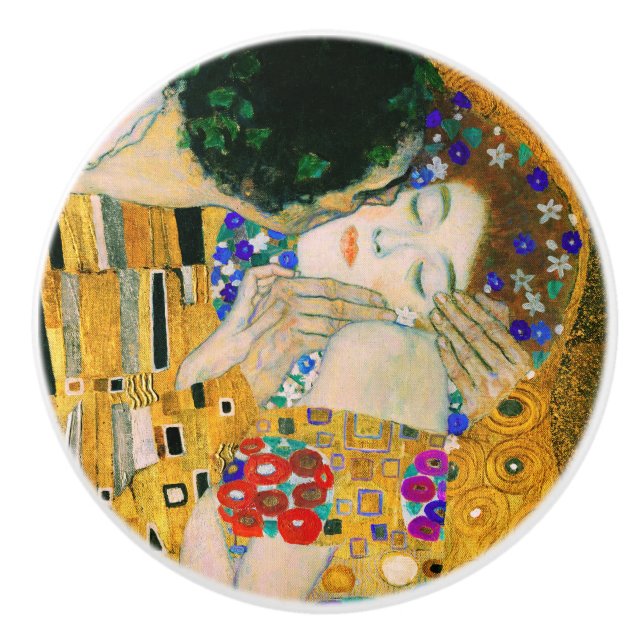 Der Kuss von Gustav Klimt Keramikknauf (Vorderseite)