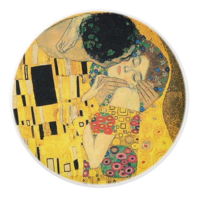 Der Kuss von Gustav Klimt Keramikknauf (Vorderseite)