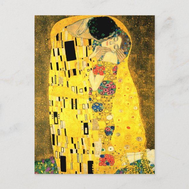 Der Kuss von Gustav Klimt Kunst, Dichtung und Musi Postkarte (Vorderseite)