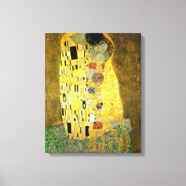 Der Kuss von Gustav Klimt Leinwanddruck (Vorderseite)