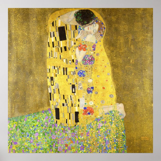 Der Kuss von Gustav Klimt Poster (Vorne)