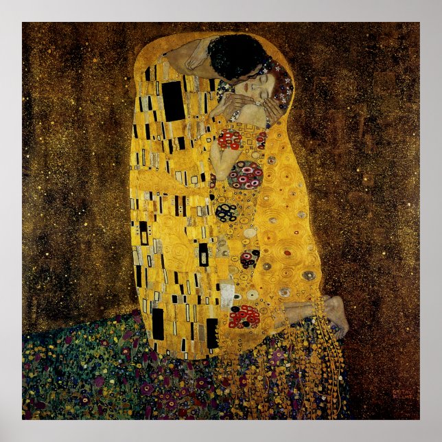 Der Kuss von Gustav Klimt Poster (Vorne)