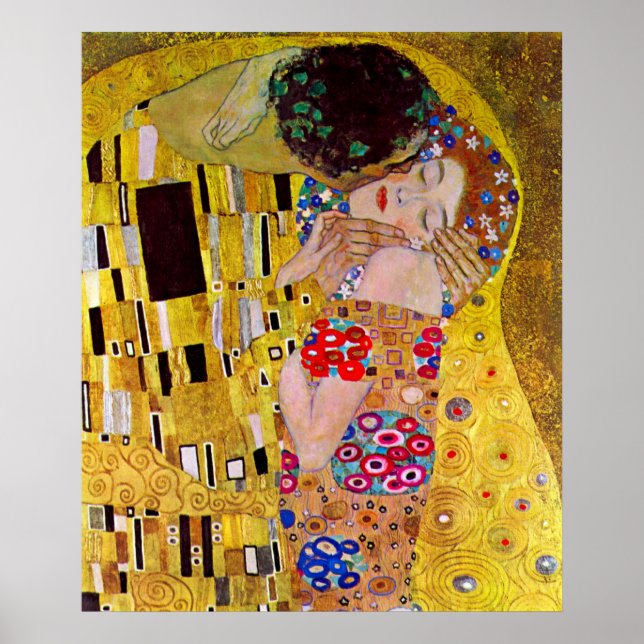Der Kuss von Gustav Klimt Poster (Vorne)