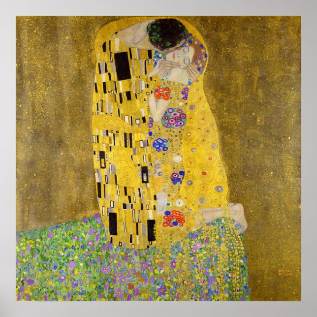 Der Kuss von Gustav Klimt Poster (Vorne)