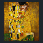 Der Kuss von Gustav Klimt Poster<br><div class="desc">Der Kuss, Öl und Goldblatt auf der Leinwand, 1907-1908. Österreichische Galerie Belvedere, Wien, 180 cm × 180 cm</div>