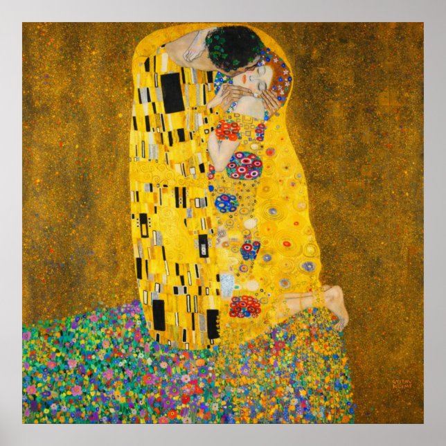 Der Kuss von Gustav Klimt Poster (Vorne)