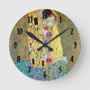 Der Kuss von Gustav Klimt Runde Wanduhr