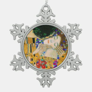 Der Kuss von Gustav Klimt Schneeflocken Zinn-Ornament