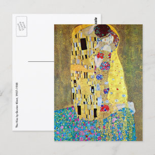 Der Kuss von Gustav Klimt, Vintage Art Nouveau Postkarte