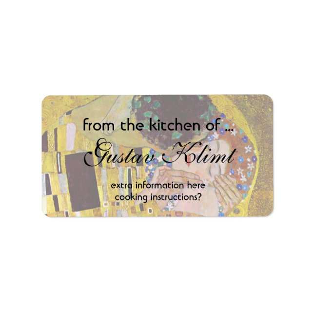 Der Kuss von Gustav Klimt, Vintager Jugendstil Adressaufkleber (Vorne)