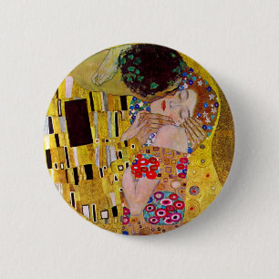 Der Kuss von Gustav Klimt, Vintager Jugendstil Button