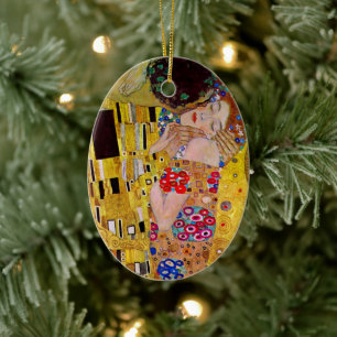 Der Kuss von Gustav Klimt, Vintager Jugendstil Keramikornament