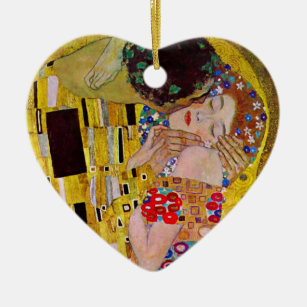 Der Kuss von Gustav Klimt, Vintager Jugendstil Keramikornament