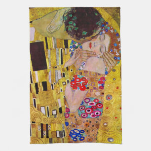 Der Kuss von Gustav Klimt, Vintager Jugendstil Küchentuch