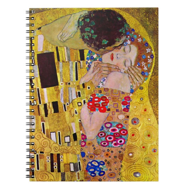 Der Kuss von Gustav Klimt, Vintager Jugendstil Notizblock (Vorderseite)