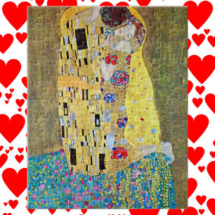Der Kuss von Gustav Klimt, Vintager Jugendstil Puzzle