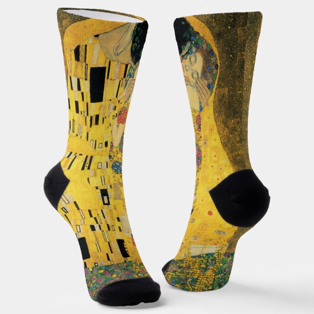 Der Kuss von Gustav Klimt, Vintager Jugendstil Socken (Gewinkelt)