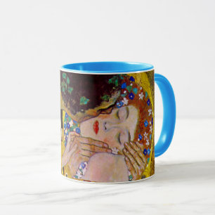 Der Kuss von Gustav Klimt, Vintager Jugendstil Tasse