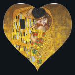 Der Kuss von Gustave Klimt Herz-Aufkleber<br><div class="desc">Der Kuss,  Öl und Goldblatt auf der Leinwand,  1907-1908. Österreichische Galerie Belvedere,  Wien,  180 cm × 180 cm</div>