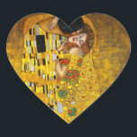 Der Kuss von Gustave Klimt Herz-Aufkleber<br><div class="desc">Der Kuss,  Öl und Goldblatt auf der Leinwand,  1907-1908. Österreichische Galerie Belvedere,  Wien,  180 cm × 180 cm</div>