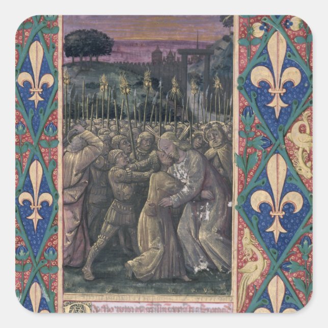 Der Kuss von Judas Quadratischer Aufkleber (Vorderseite)