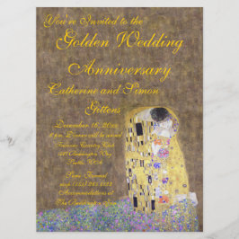 Der Kuss von Klimt Golden Wedding Jubiläum Invit Einladung