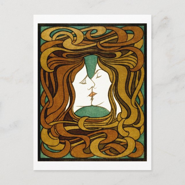 Der Kuss von Peter Behrens Postkarte (Vorderseite)