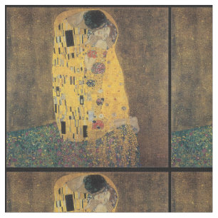 Der Kuss, Wiedergabe, Malerei Gustav Klimt, Kunst, Stoff