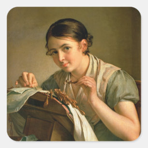 Der Lacemaker, 1823 Quadratischer Aufkleber