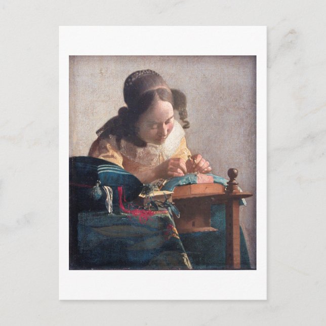Der Lacemaker, Johannes Vermeer, 1669-1670 Postkarte (Vorderseite)