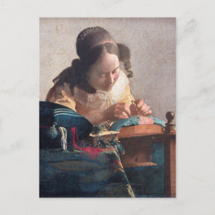 Der Lacemaker von Johannes Vermeer Postcard Postkarte