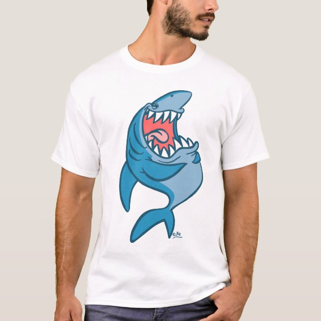 Der lachende Haifisch-Cartoon T - Shirt (Vorderseite)