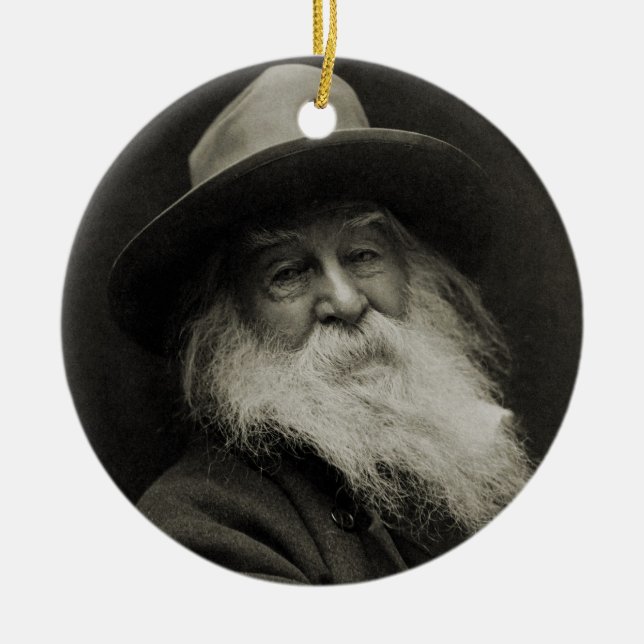Der lachende Philosophen-Dichter Walt Whitman Keramik Ornament (Vorne)
