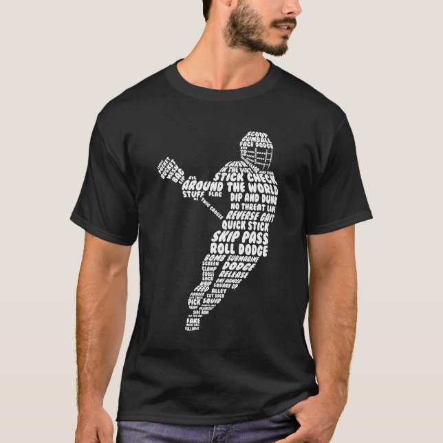 Der Lacrosse-Zahl lustiger grafischer T - Shirt (Vorderseite)
