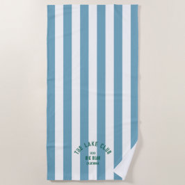 Der Lake Club Green Wappen Blue Nautical Strip Strandtuch